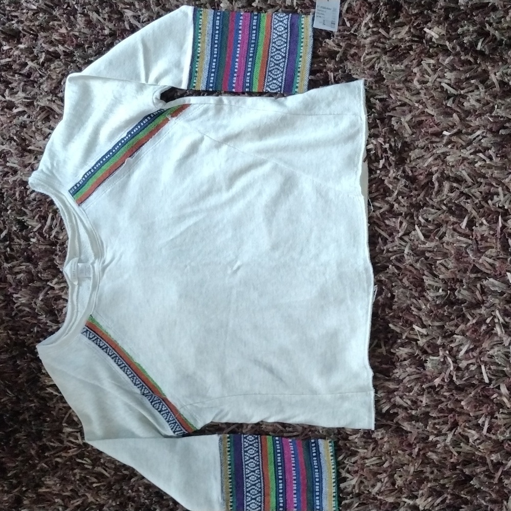 Boho Jamaican Colors Heather Top NWT large